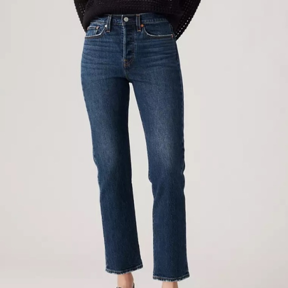 LEVI’S Wedgie Dark Wash Jeans Big “E” Red Tap Button Fly Size 27